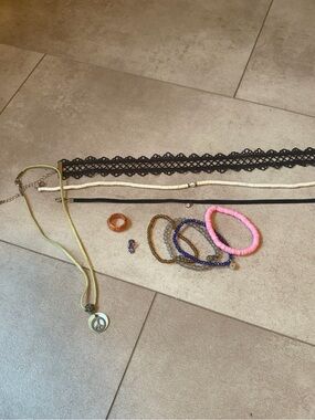 Boho/beachy Necklace & Bracelet Set — chokers, Liza’s breaded bracelets,